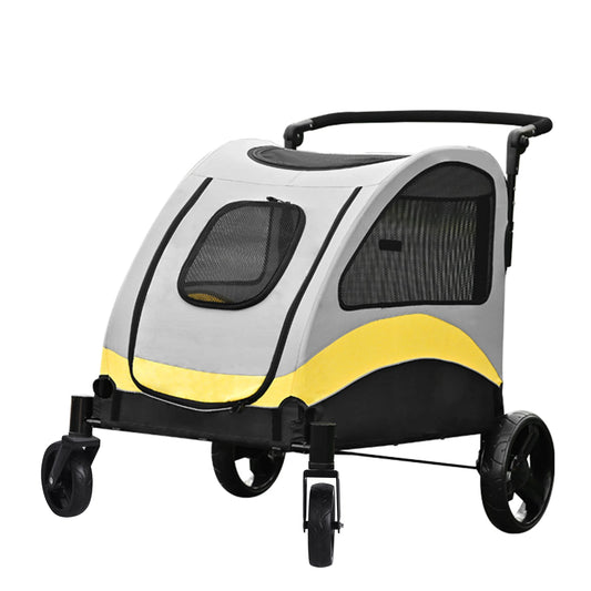 Portable Dog Stroller 4 Wheels for Large Dogs Foldable Pet Cat Travel Carriage Stroller Breathable Carrier for outside Play